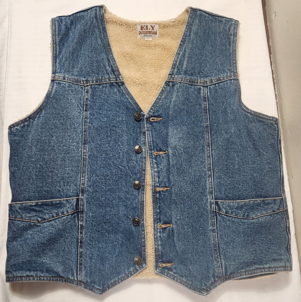 Vintage Classic Vest, ELY OUTWEAR Denim Blue Jean for Women SKU D10 - Picture 3 of 5